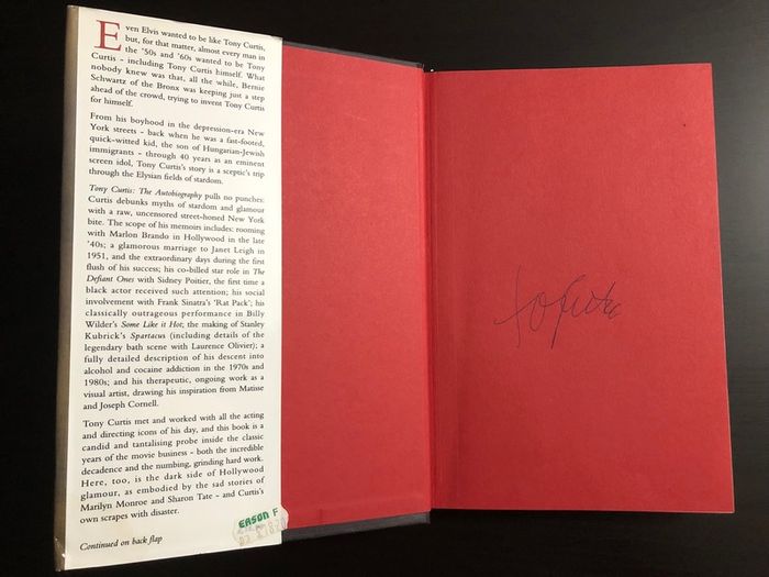 First edition Tony Curtis autographed autobiography