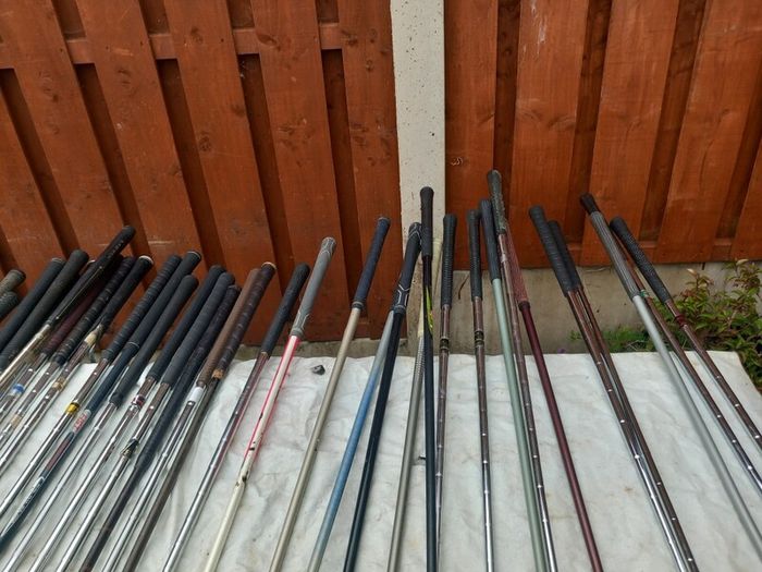 A selection of Golf clubs. Right handed clubs