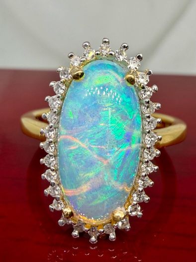 Opal Lab-Grown Diamond Halo Ring