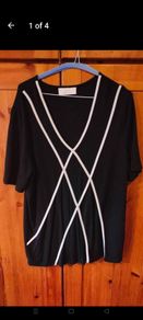 Ladies Ann Harvey black and white top.