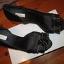 Black satin peep toe Image 2