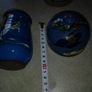Blue cup and lid hand panted pottery. Image 4