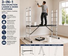 Mobile Aluminium Work Platform & Multifunction Scaffold Ladder