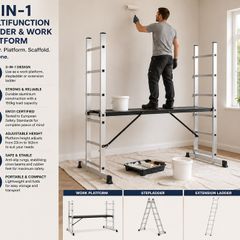 Mobile Aluminium Work Platform & Multifunction Scaffold Ladder