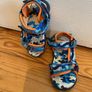 Blue and orange Velcro strap boys sandals size 8 Image 2
