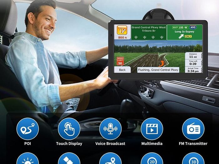 7 Inch Sat Nav GPS Navigator with 2025 UK Maps