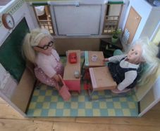 Our Generation school classroom with doll