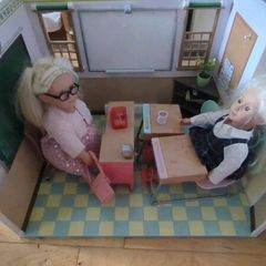 Our Generation school classroom with doll