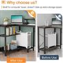 Small Corner Desk, 120 x 50 cm Gaming Desk with Reversible Storage Shelves, L Shaped Desks with Monitor Stand and PC Stand for Home Office, Computer Desks with Headphone Hooks, Black Image 3