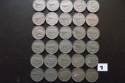 30 Irish 3 pence coins (1942-1968)