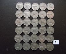 30 Irish 3 pence coins (1942-1968)
