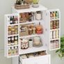 Kitchen Cupboard Tall Kitchen Cabinet Pantry Cupboard with 2 Doors Storage Free Standing Sideboard Storage Cabinet, 2 Drawers, Adjustable Shelves 60x40x120cm White Image 5