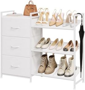 Shoe Rack with 3 Drawers, 3 Tier