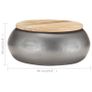 Coffee Table Grey 68x68x30 cm Solid Mango Wood Image 5