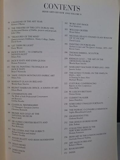 SALE!  Irish Arts Review Yearbook 1993