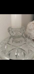 ShabbyChic Crystal cut candle holder