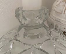 ShabbyChic Crystal cut candle holder