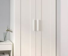 Wardrobe with 2 doors, white, 78x50x190 cm
