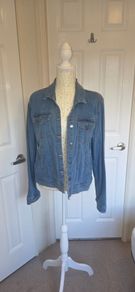 B.Young Blue Denim Jacket UK 16 Classic Casual Stretch Trucker Coat