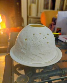 Clay Pottery Candle Holder with Led Candle