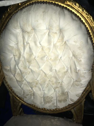 2 Antique Gold chairs with oval back