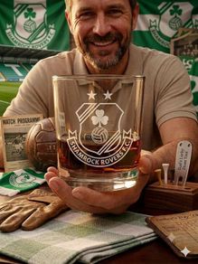 Shamrock Rovers Engraved Whiskey Glass