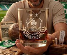 Shamrock Rovers Engraved Whiskey Glass