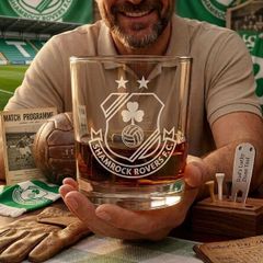 Shamrock Rovers Engraved Whiskey Glass