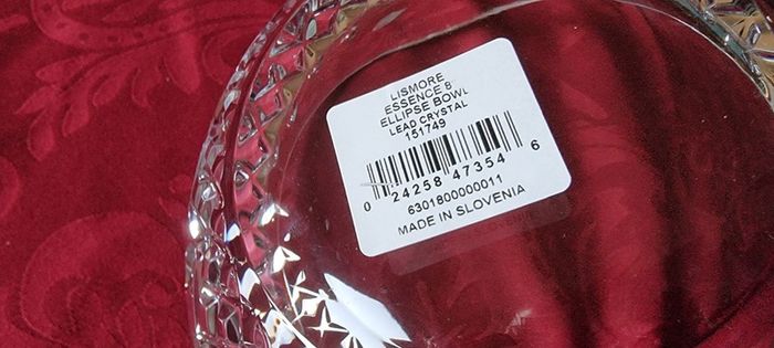 New In Box Waterford Crystal Lismore Pattern 9 Inch Essence Ellipse Bowl