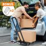 Folding Hand Truck, 6 Wheels Fold Up Hand Cart with 2 Elastic Ropes, Portable 225KG Capacity Heavy Duty Luggage Cart, Utility Dolly Platform Cart for Car House Office Luggage Moving, Black Image 3