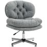 Armless office chair, comfortable desk chair with padded seat and adjustable height, Gray Image 4