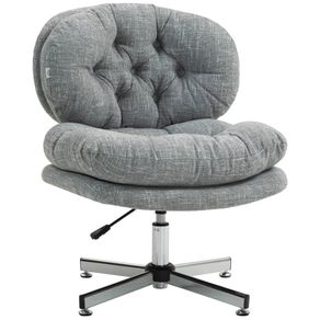 Armless office chair, comfortable desk chair with padded seat and adjustable height, Gray