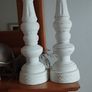 Candlestick White Washed Wood Image 2
