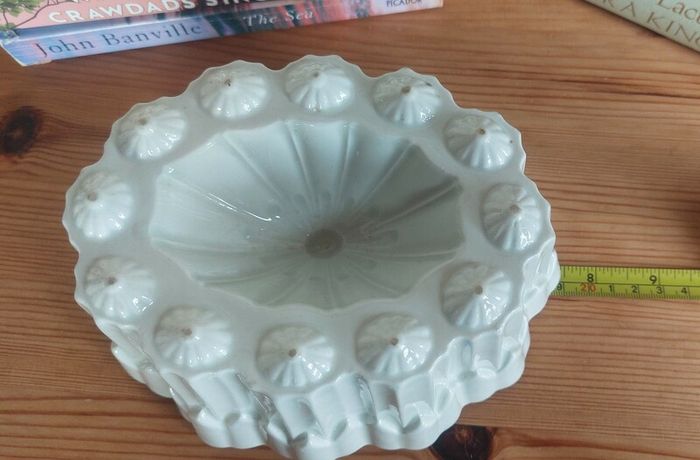 Fabulous Antique Highly Collectable Edwardian Art Deco Ironstone Jelly/Blancmange Mould, by Shelley, in the Savoy (Oval, Cream Centre) Shape, Size Large, Circa 1916 to 1925, Named After the Savoy Hotel in London