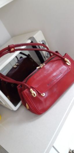 Marino Orlandi Genuine Italian Cherry Red Leather Shoulder/Hand Bag