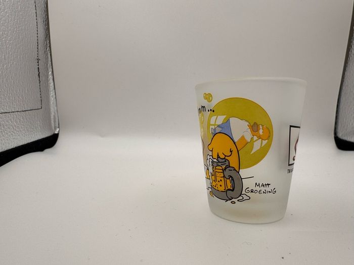 Vintage 2000 The Simpsons Matt Groening Frosted Shot Glasses