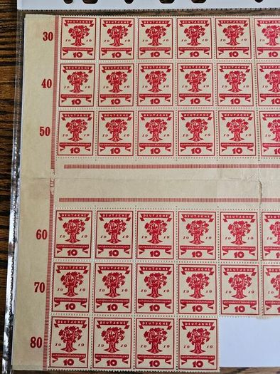Germany 1919 Stamp Sheet
