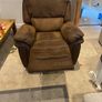 Reclining Arm chair real suede leather, manual recliner Image 4