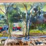Original oil painting Farm Yard Maam Bridge Image 3