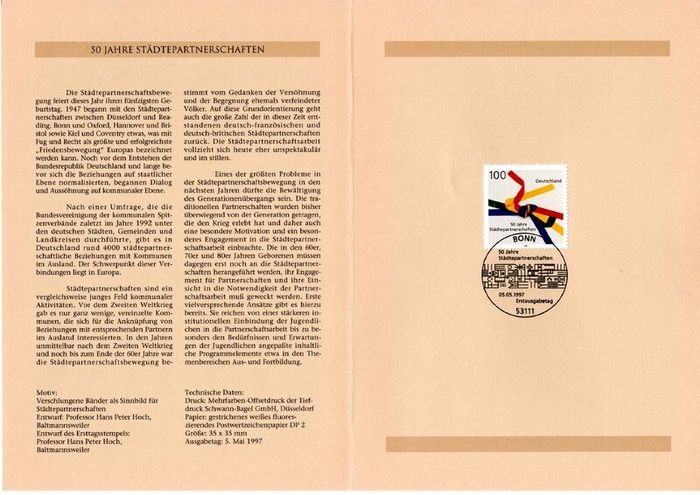 1997 Bundes Republic Deutschland (Germany) Federal Annual Stamp EFT Collection incl 45 images of contents