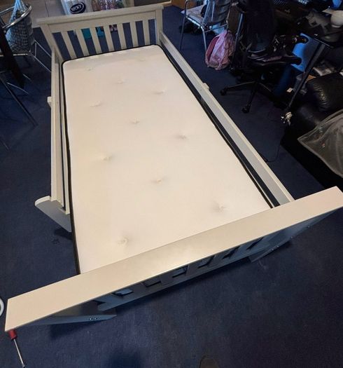 Pine Triple Bunk Bed (Grey) + Mattresses