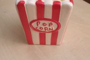 white red popcorn money piggy bank