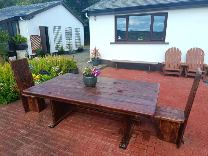 Handmade Reclaimed Wood Outdoor Dining Set