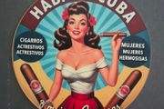 Vintage Style Metal Sign. Habana Cuba, cigar advertising.