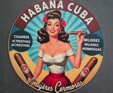Vintage Style Metal Sign. Habana Cuba, cigar advertising.