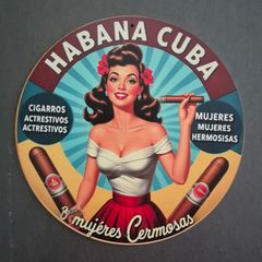 Vintage Style Metal Sign. Habana Cuba, cigar advertising.