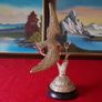 High Quality Shiny Solid Brass Eagle On A Wooden Round Black Plinth Base Image 3