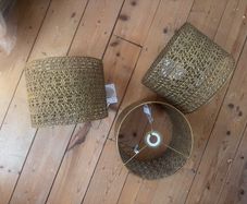 3 antique gold lamp shades