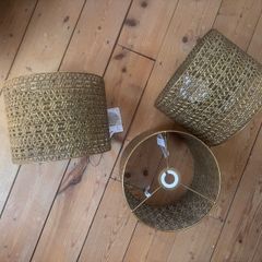 3 antique gold lamp shades