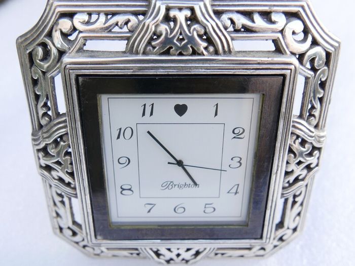 Brighton Tango Square Silver Plated Desk Clock